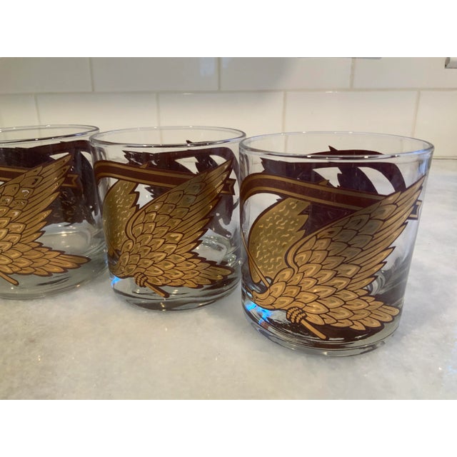 Gold Morgan Golden Eagle Rocks Glasses Vintage Retro Mid Century Style, a Set of 4 For Sale - Image 8 of 13