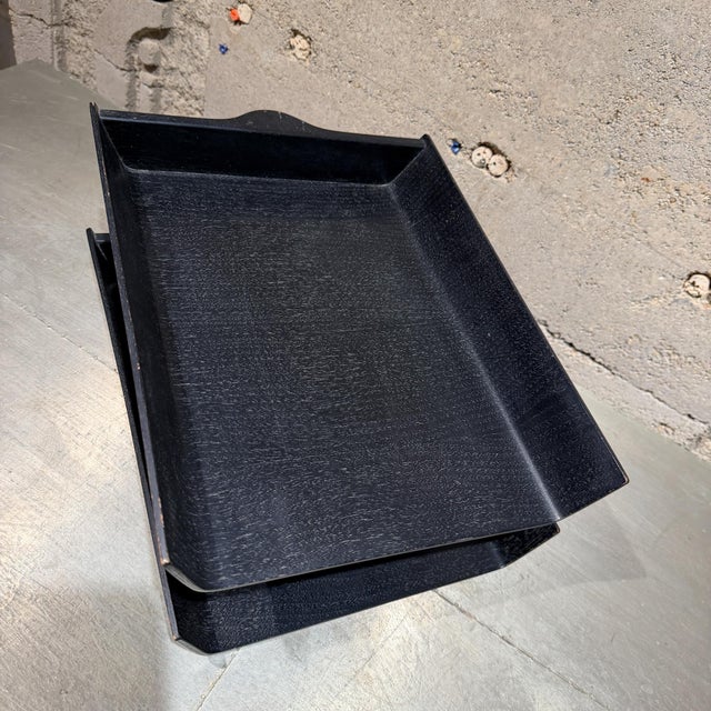 Desk Accessory Designed by Florence Knoll Two-Tier Paper Tray Ebony For Sale - Image 11 of 14