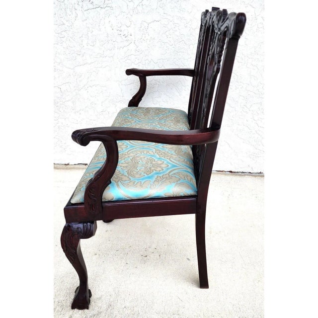 Chippendale Bench Settee Vintage For Sale - Image 11 of 12