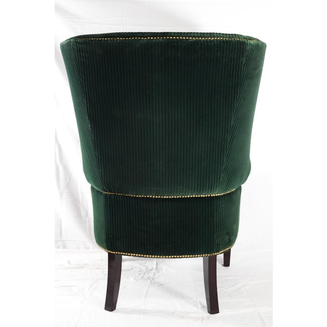 Ralph Lauren Ralph Lauren Kerry Wing Chair in Green Velvet Cotton For Sale - Image 4 of 6