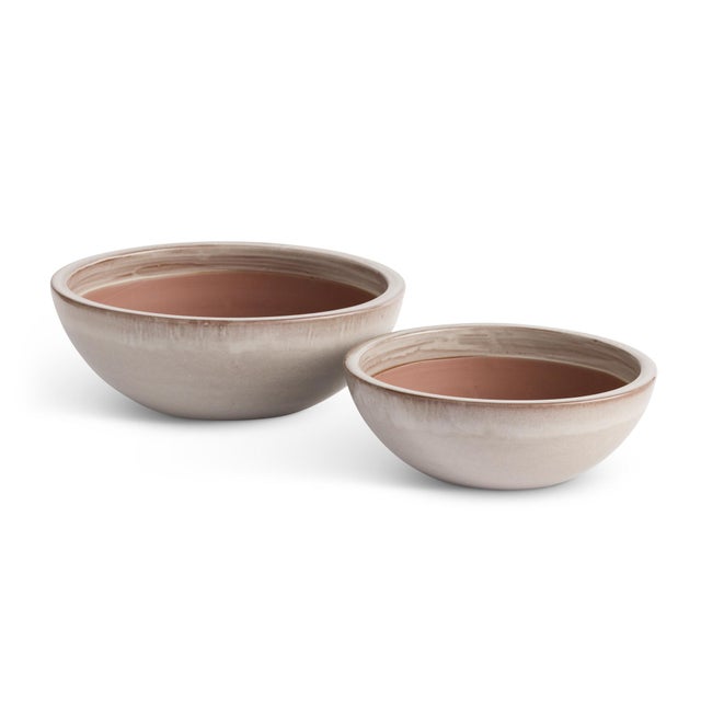 This set of earthenware low bowls are designed for the outdoors, but are equally as beautiful indoors. From the depth of...