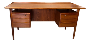 Vintage Danish Teak Executive Desk by Peter Løvig Nielsen, 1973