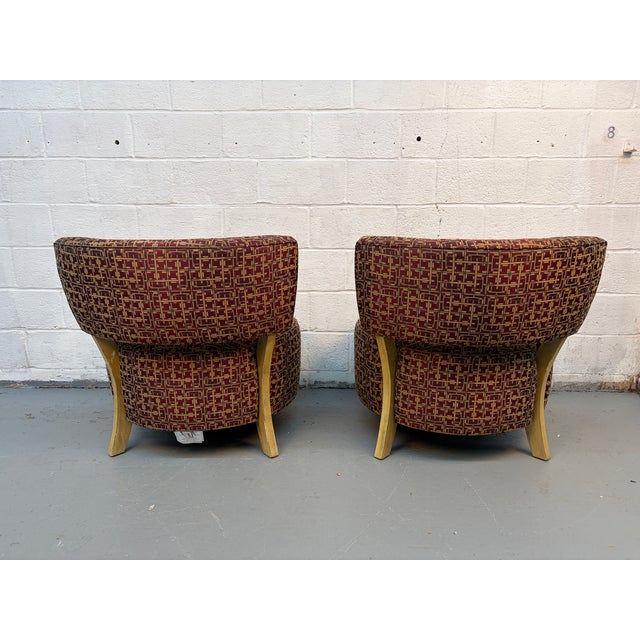 Mid 20th Century Mid 20th Century Geometric Patterned Lounge Chairs For Sale - Image 5 of 8