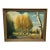 1950s Vintage Autumn Landscape Oil Painting by Elmer Stewart – Framed Mid-Century Forest Scene With Swans For Sale