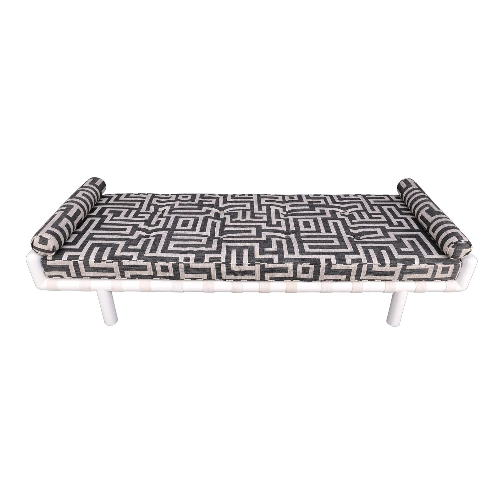 T.H. Robsjohn-Gibbings White Lacquered Walnut Daybed New Abstract ...