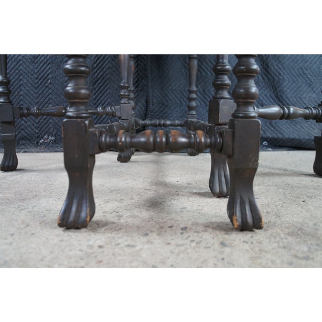 Antique William & Mary Style Walnut Dropleaf Gateleg Parlor Table For Sale - Image 11 of 14
