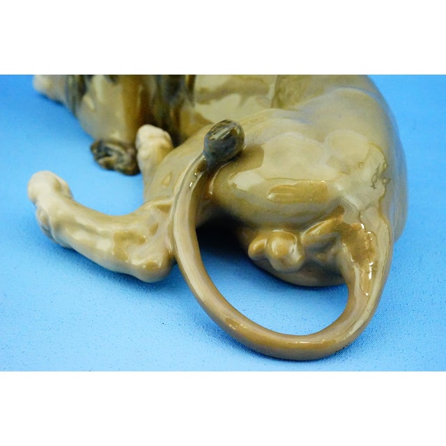 20th Century Porcelain Model 1268 Lion Sculpture by Lauritz Jensen for Royal Copenhagen, Denmark For Sale - Image 12 of 18