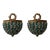 French-Style Petite Wall Sconces – Blue & Clear Beaded Design With Ornate Bronze Details - Set of 2 For Sale