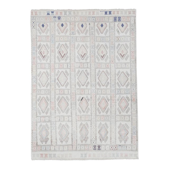 1970s Turkish Faded Kilim Rug 4'1'' X 7'1'' For Sale