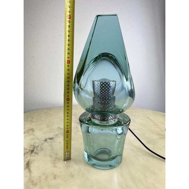 Mid-Century Modern Large Mid-Century Table Lamp in Nile Green Murano Glass attributed to Seguso, 1972 For Sale - Image 3 of 11