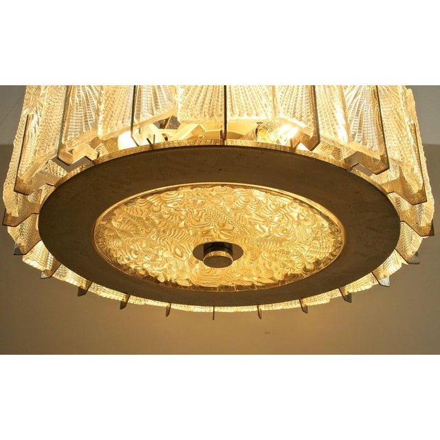 Vintage Three-Tier Glass Pendant Light by Rupert Nikoll, 1950 For Sale - Image 11 of 18