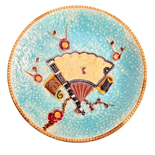 An exceptional set of six antique English decorative cabinet plates dating to the late Victorian or Edwardian period. Each...