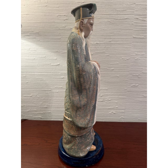 Tall Chinoiserie Confucious Figurine Statue For Sale - Image 6 of 9
