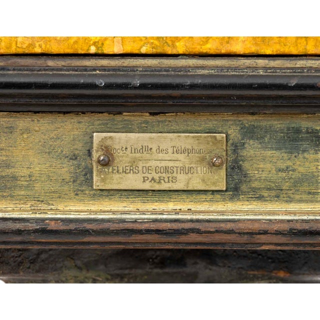 French Marble Top and Cast Iron Telephone Table For Sale - Image 4 of 10