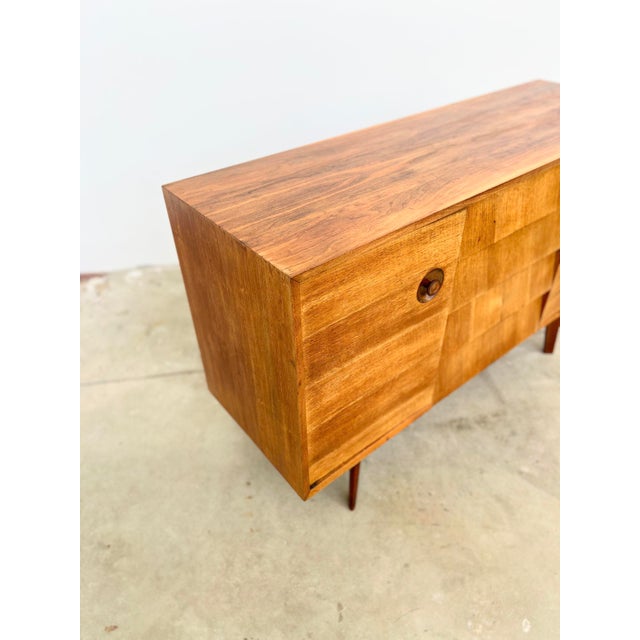 Mid-Century Brutalist Teak Sideboard with Drawers and Recessed Round Handles, 1960s For Sale - Image 11 of 18