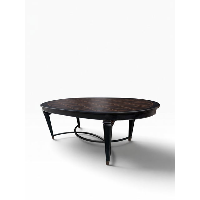 Late 20th Century Neoclassical Zebrawood Inlaid Ebonized Dining Table, Attributed to Ralph Lauren for Henredon For Sale - Image 13 of 18