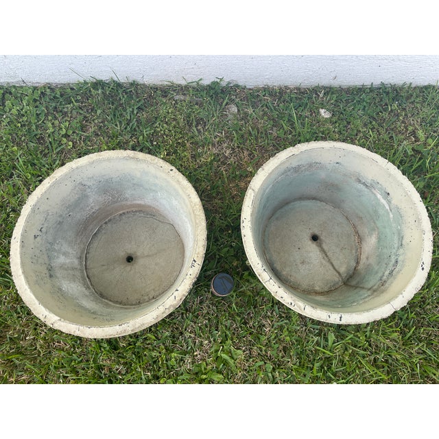 Mid 20th Century Pair of Mid-Century Cast Stone Greek Key & Grapevine Tub Planters - Asheville Estate For Sale - Image 5 of 9