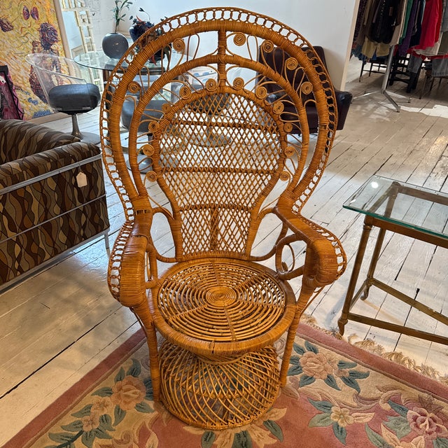 Vintage Rattan Peacock Chair For Sale In Cleveland - Image 6 of 7