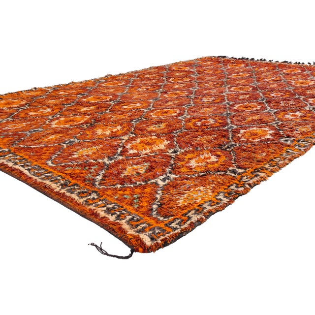 21904 Vintage Beni M'Guild Moroccan Rug, 06'10 x 11'03. The Ember Kasbah: A Vintage Beni M'Guild Moroccan Masterpiece of...