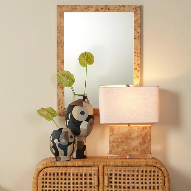Jamie Young Chandler Burl Wood Rectangle Mirror in Natural For Sale - Image 10 of 11