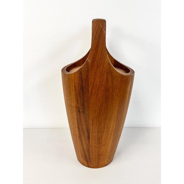 Mid-Century Modern Mid 20th Century Mid-Century Modern Rare Jen Quistgaard for Dansk Teak Ice Bucket Brazilia Inspired Vintage For Sale - Image 3 of 11