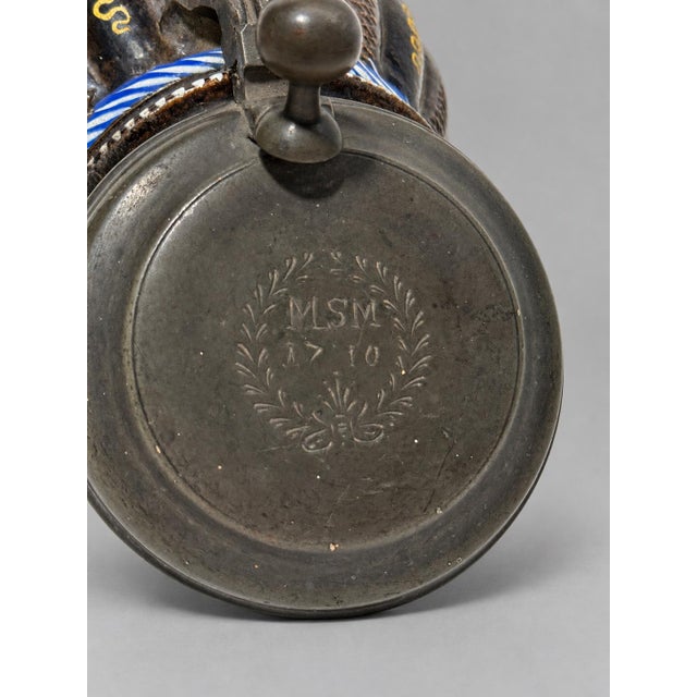 German Saxon Annaberg-Type Enamelled Krug Dated 1710 For Sale - Image 11 of 13