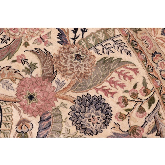 Shabby Chic Pak-Persian Beige/Pink Wool Round Rug- 8'0'' X 8'1'' For Sale - Image 4 of 9