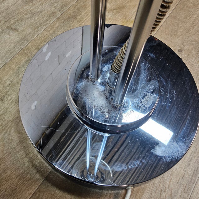 Vintage Italian Space Age Floor Lamp in Chrome and Glass, 1970s For Sale - Image 16 of 17