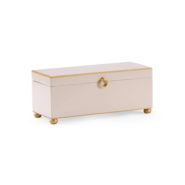 Transitional Chelsea House Rectangular Box in Pink For Sale - Image 3 of 3