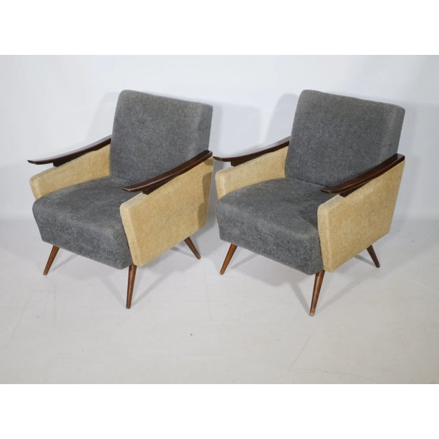 Beige Set of Mid-Century French Lounge Chairs, 1950s For Sale - Image 8 of 13