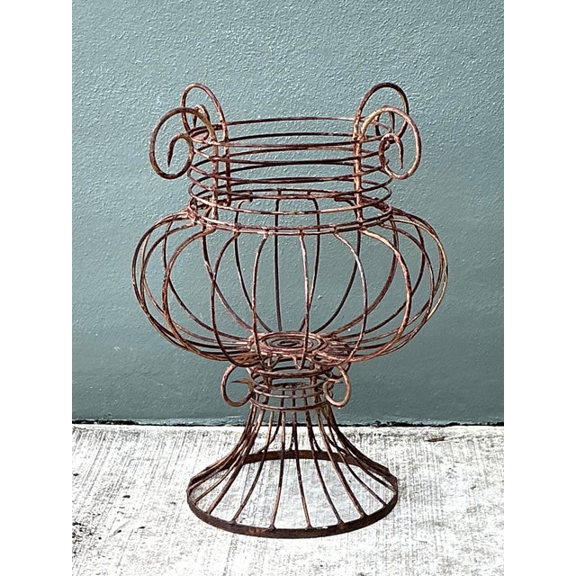 Metal Vintage Sculptural Metal Urn For Sale - Image 7 of 12