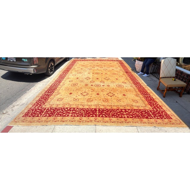 Mid 20th Century Huge Persian Wool Handmade Oushak Rug - Noor Collection For Sale - Image 5 of 6