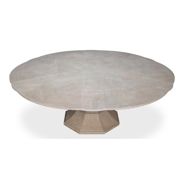 Wood Gray Oak Expanding Dining Table - 85 1/2" For Sale - Image 7 of 11