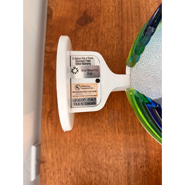 1980s Leucos L670 Italian Murano and Metal Glass Sconces - a Pair For Sale - Image 11 of 14