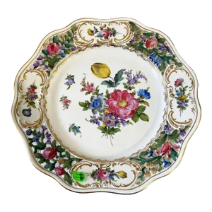 Reticulated Pierced Porcelain Flowers Cabinet Plate Dresden 11" D