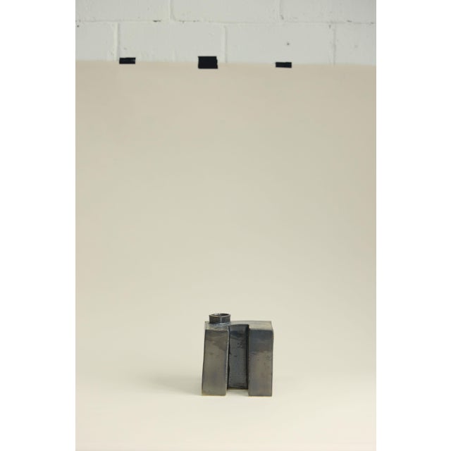 Contemporary Brutalist 01 Medium Glossy Vase in Ceramic by Lentiez For Sale - Image 3 of 4