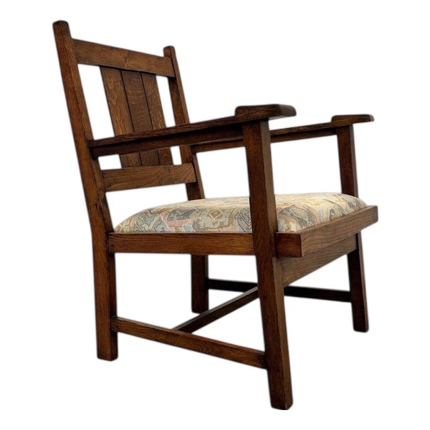 Dutch Hague School Art Deco Oak Armchair, 1920s For Sale