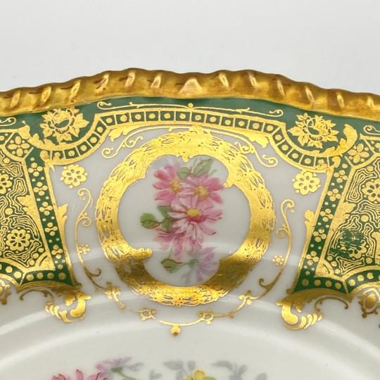 Limoges D&c R. Delinieres Hand Painted Gilded Cabinet Plate (Antique Ca. 1890, France, Victorian-Style) 9.5 Inch For Sale - Image 9 of 16