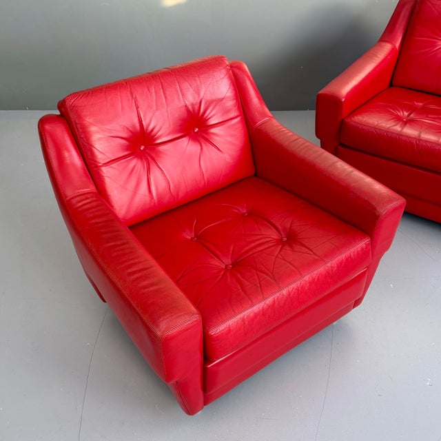 Mid-Century Modern Mid-Century Leather Armchairs, 1970s, Set of 2 For Sale - Image 3 of 11