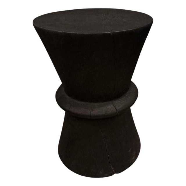 Andrianna Shamaris Minimalist Charred Side Table For Sale