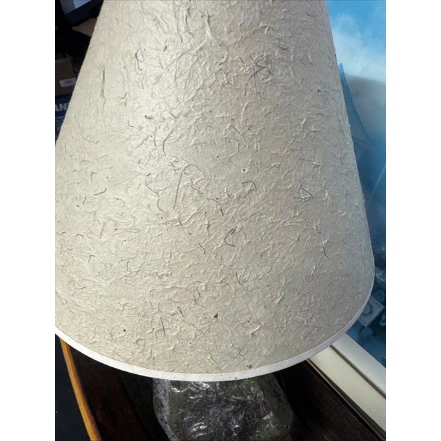 Large Mid-Century Studio Craft Burl Root & Unakite Stone Lamp With Organic Fiber Shade — 16” For Sale - Image 10 of 17