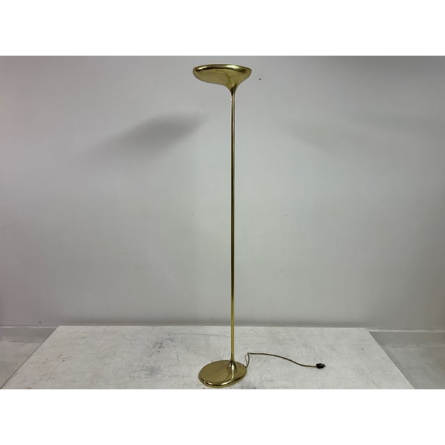 Goldenrod Italian Sculptural Brass Floor Lamp from Santoni, 1970s For Sale - Image 8 of 14