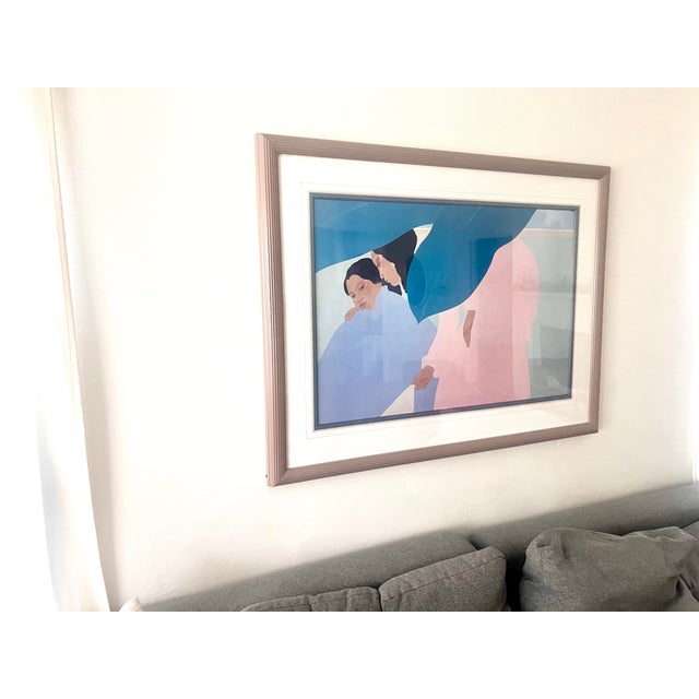 1980s 1980s Large Pegge Hopper Figurative Framed Print For Sale - Image 5 of 7