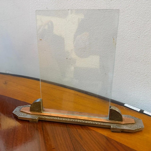 Metal 1940s Mid-Century Modern Copper and Iron French Picture Frame For Sale - Image 7 of 10