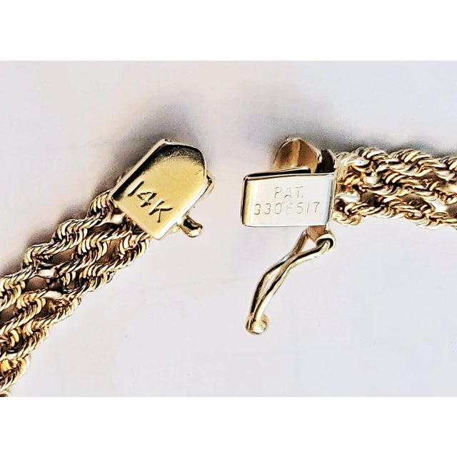 1970s 14k Gold Diamond and Emerald Bracelet For Sale - Image 9 of 9