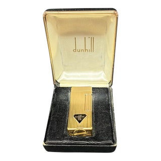 Dunhill Rollalite Gold Tone Lighter in Box For Sale