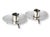 A petit sculptural pair of handcrafted Mexican sterling silver candlesticks in the Modernist style. Raised on three arched...