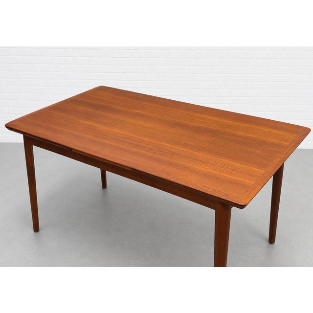 Danish Mid Century Modern Teak Dining Table, Hidden Leaves, C. 1960’s For Sale - Image 12 of 14