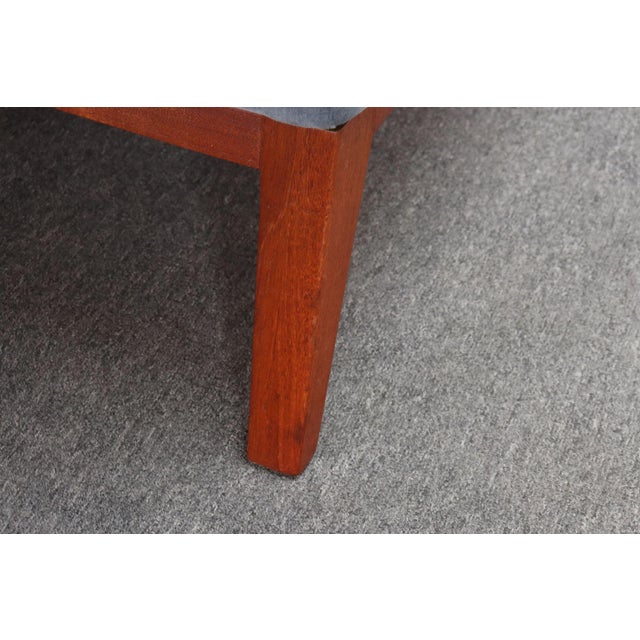 Pair of Mahogany and Blue Mohair Slipper Chairs by Edward Wormley for Dunbar For Sale - Image 16 of 18