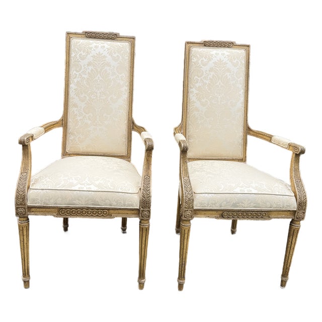 Mid 20th Century Pair of Louis XVI Style Armchairs For Sale